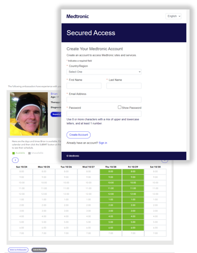 A visual example of the registration and scheduling process